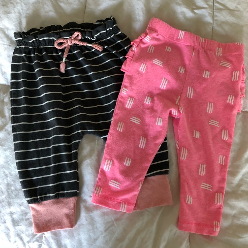 Cat & Jack set of 2 baby girl 3-6 month pants